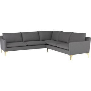 Anders L Sectional (Brushed Gold Legs) - Kuality furniture