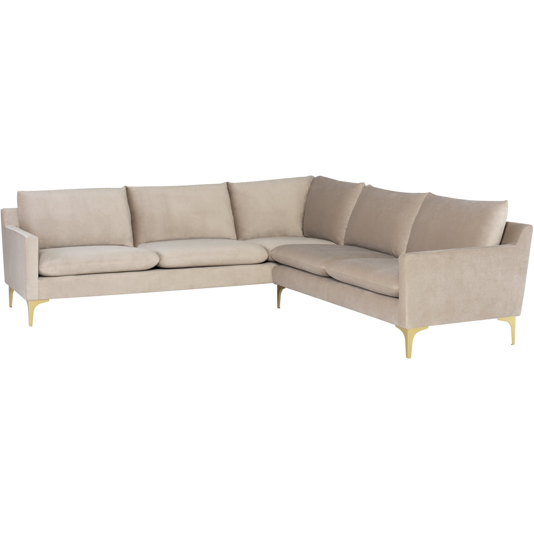 Anders L Sectional (Brushed Gold Legs) - Kuality furniture