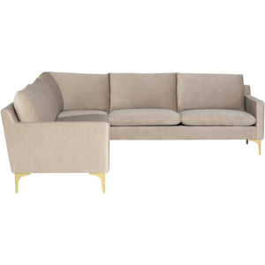 Anders L Sectional (Brushed Gold Legs) - Kuality furniture