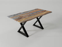 Load image into Gallery viewer, 67&#39;&#39; Live Edge Grey Sheesham Dining Table (Legs Included)